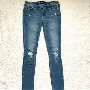 Hollister Distressed Super Skinny Jeans Medium Wash Size 5